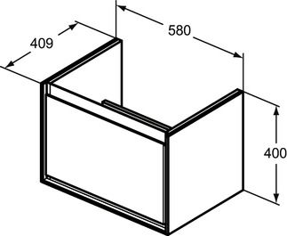 Ideal Standard Connect Air Skrinka pod umývadlo Cube 65 cm, 58x40,9x40 cm, lesklá svetlosivá E0847EQ - galéria #1