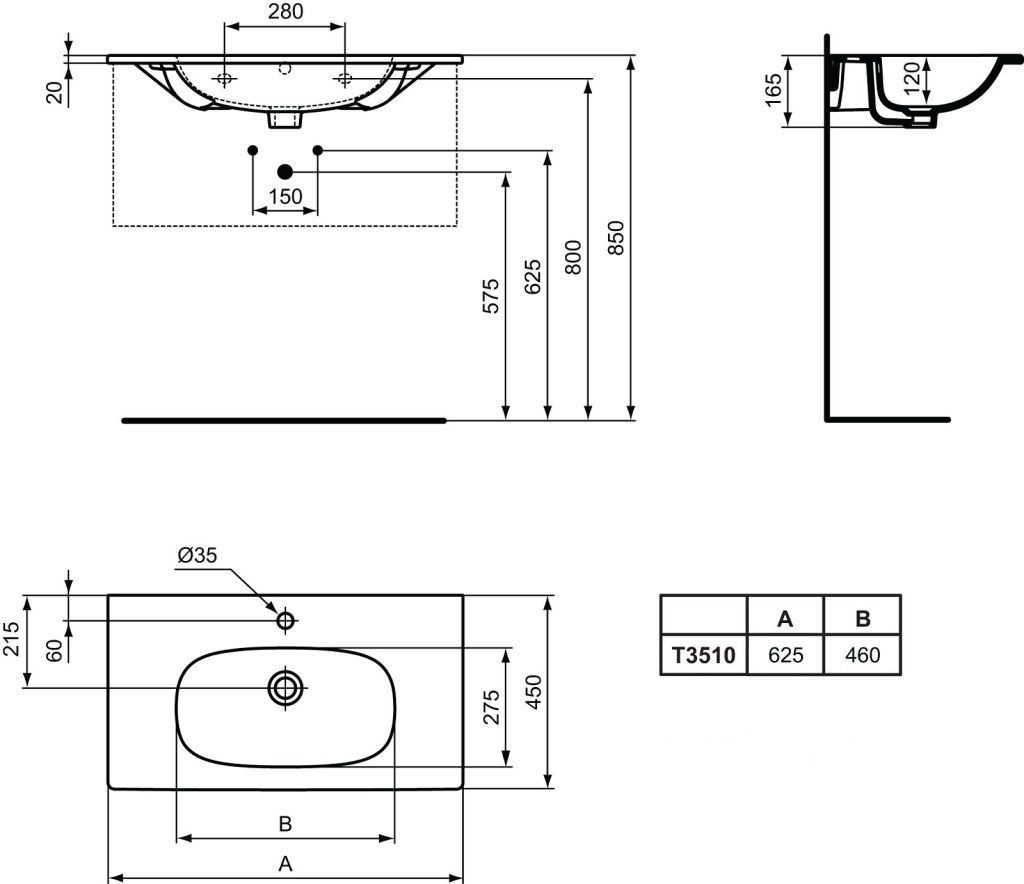 Ideal Standard Tesi Umývadlo 60 cm, biele T351001 - galéria #4