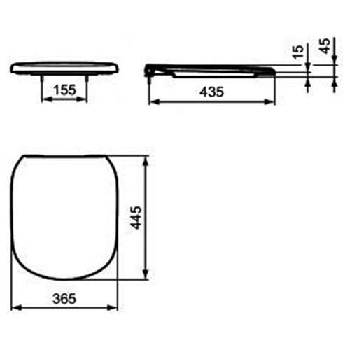 Ideal Standard Tesi Záchodová doska, softclose T352901 - galéria #2