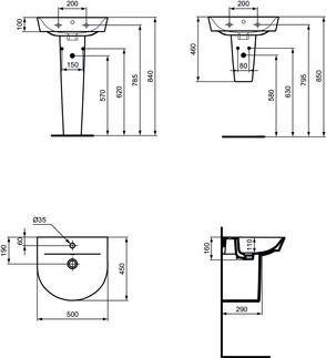 Ideal Standard Connect Air Umývadlo, 40x35 cm, Ideal Plus biela E0701MA - galéria #1