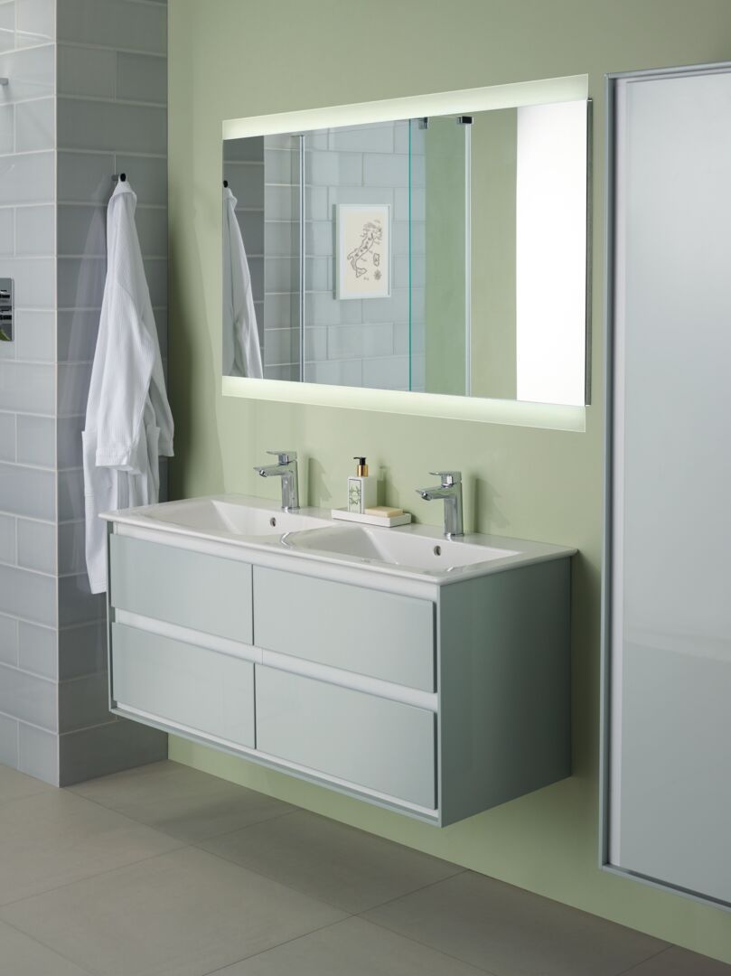 Ideal Standard Connect Air Dvojdrezová skrinka 120 cm, lesklá svetlosivá E0822EQ - galéria #4