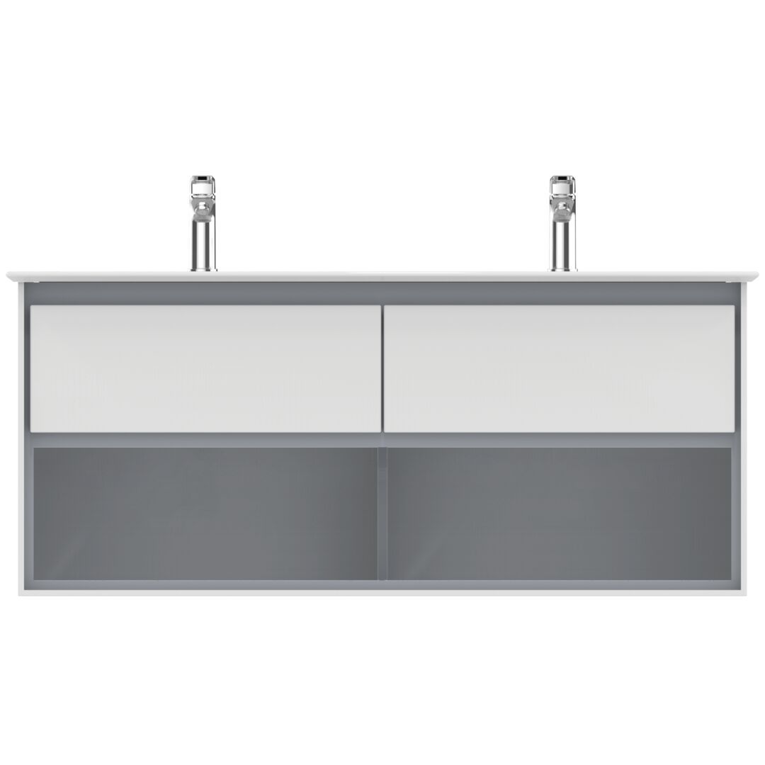 Ideal Standard Connect Air Dvojdrezová skrinka 120 cm, svetlosivá matná/lesklá biela E0829KN - galéria #1