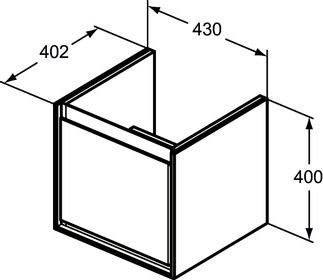Ideal Standard Connect Air Skrinka pod umývadlo Cube 50 cm, matná hnedá E0842VY - galéria #3