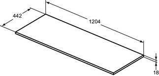 Ideal Standard Connect Air Podstavec pod umývadlo 120,4x44,2x1,8 cm svetlosivý lesk E0852EQ - galéria #1