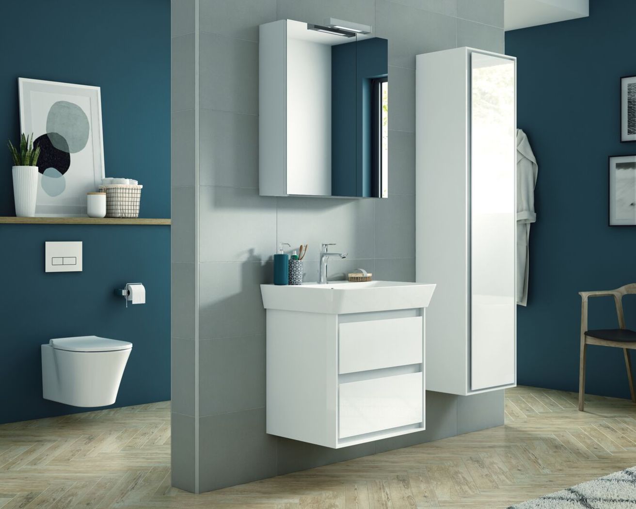 Ideal Standard Connect Air Skrinka pod umývadlo Cube 60 cm, lesklá biela E1606B2 - galéria #2