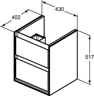 Ideal Standard Connect Air Skrinka pod umývadlo CUBE 50 cm, svetlé drevo E1608UK - galéria #2