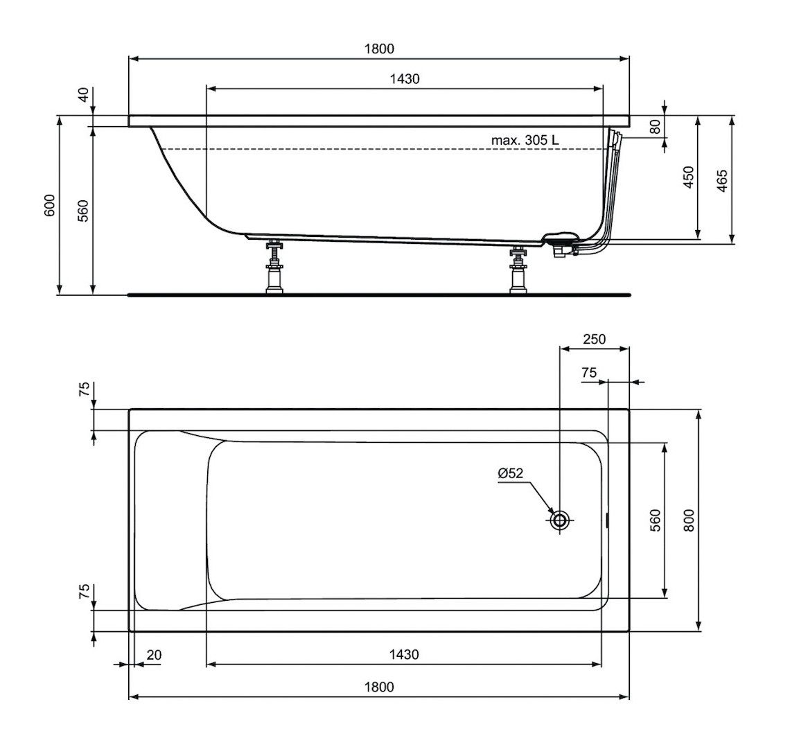 Ideal Standard Connect Air Vaňa 180x80 cm, biela T362201 - galéria #1