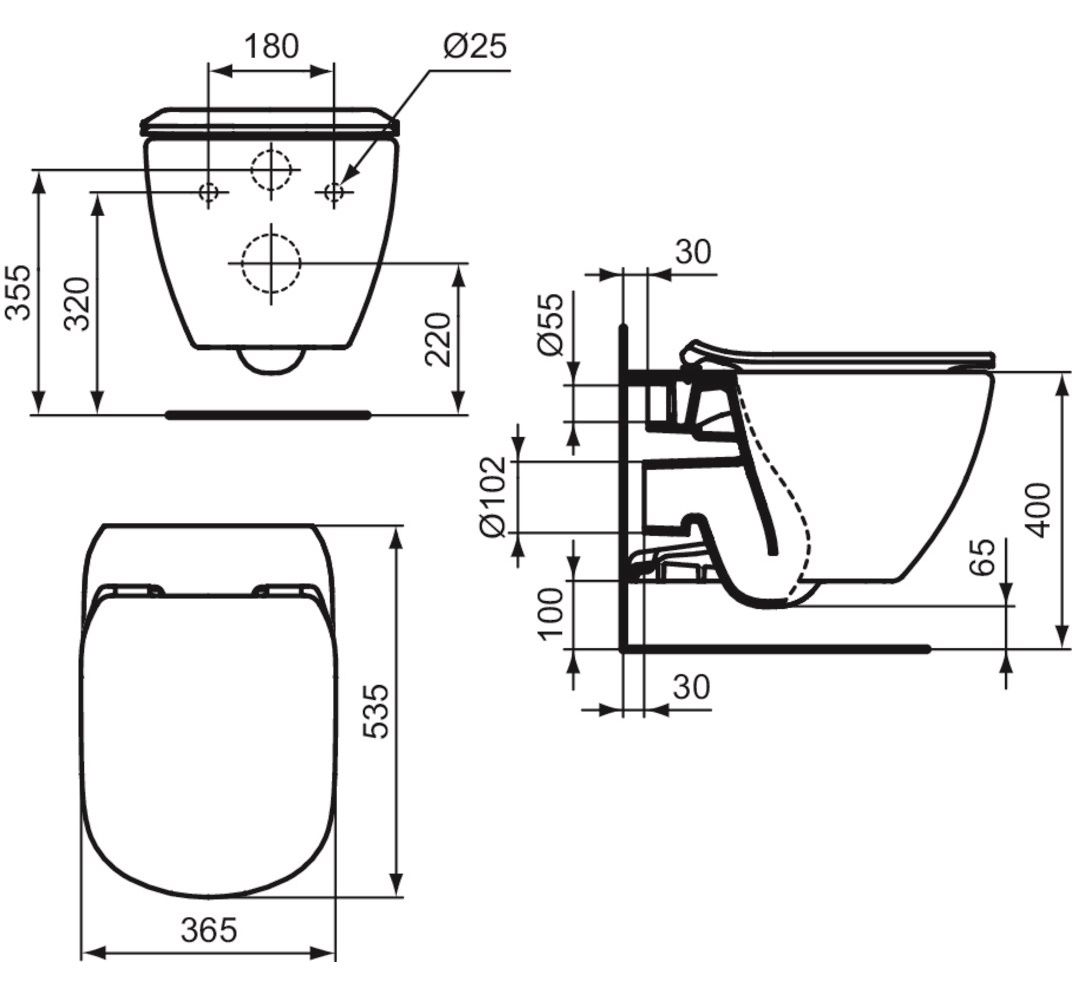 Ideal Standard Tesi Rimfree WC so sedadlom SoftClose, AquaBlade, biele T354601 - galéria #8