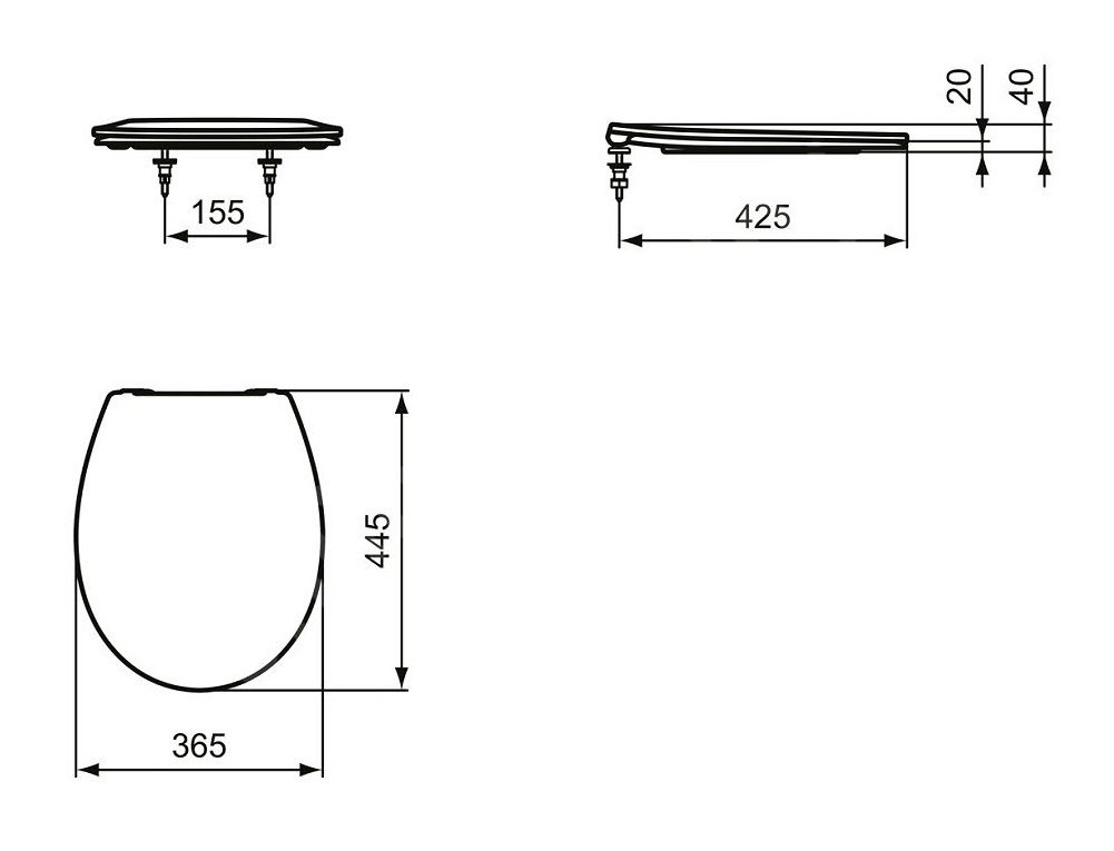 Ideal Standard Záchodová doska biele E131701 - galéria #3