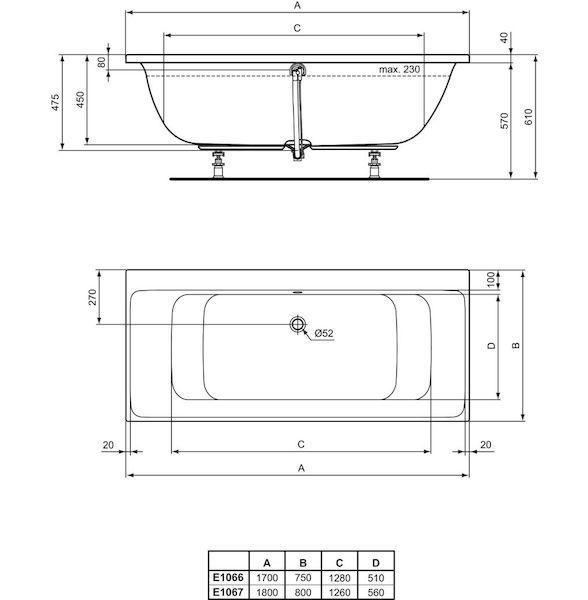 Ideal Standard Connect Air Vaňa DUO 170x75 cm, biela E106601 - galéria #1