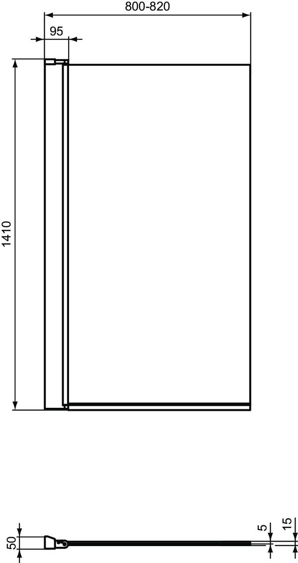 Ideal Standard Connect 2 Vaňová zástena 80 x 140 cm, chróm T9923EO - galéria #4
