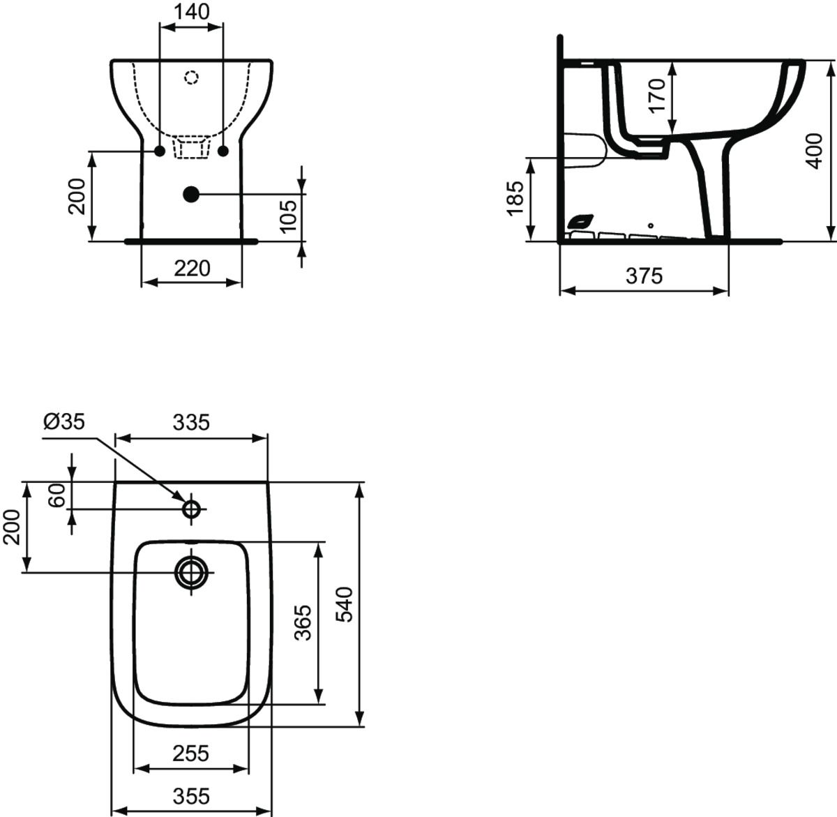 Ideal Standard i.Life A Stojaci bidet, biely T472001 - galéria #3