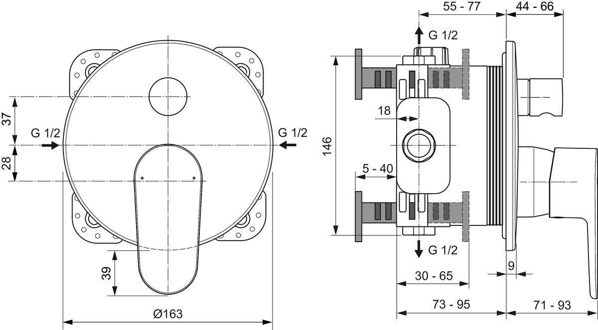 Ideal Standard Cerafine O Vaňová batéria bez telesa, chróm A7350AA - galéria #3