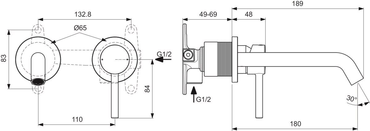 Ideal Standard Ceraline Podomietková umývadlová batéria, čierna matná A6938XG - galéria #4
