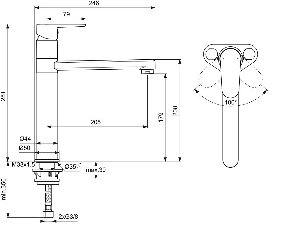 Ideal Standard Cerafine O Drezová batéria, čierna BC501XG - galéria #4