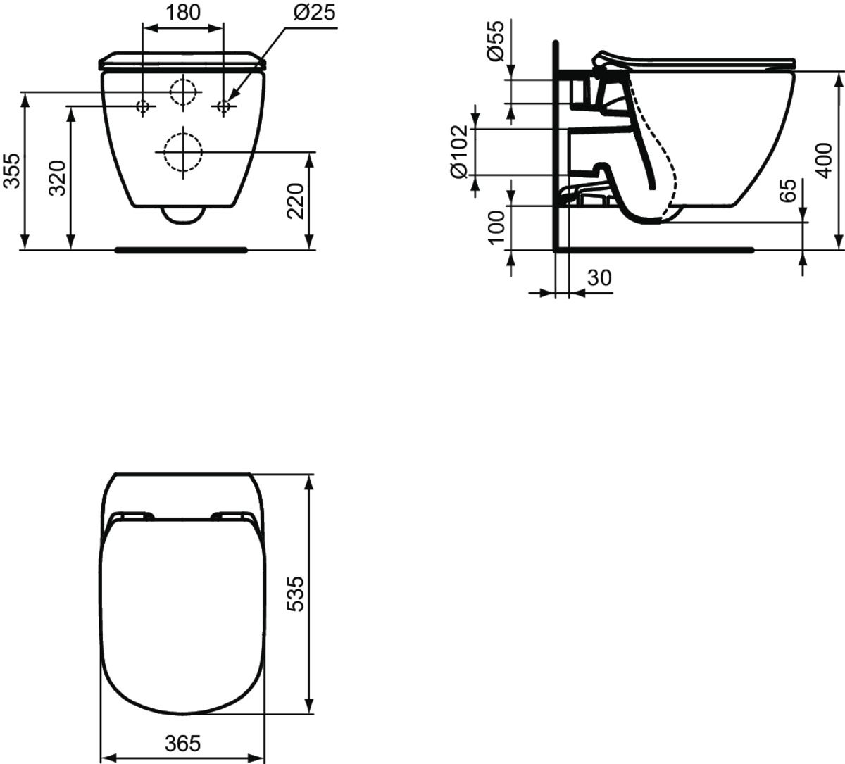 Ideal Standard Tesi WC s AquaBlade, čierna matná T0079V3 - galéria #4