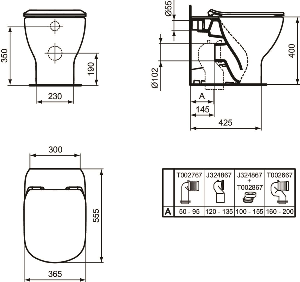 Ideal Standard Tesi WC misa stojaca s AquaBlade, čierna matná T0077V3 - galéria #4