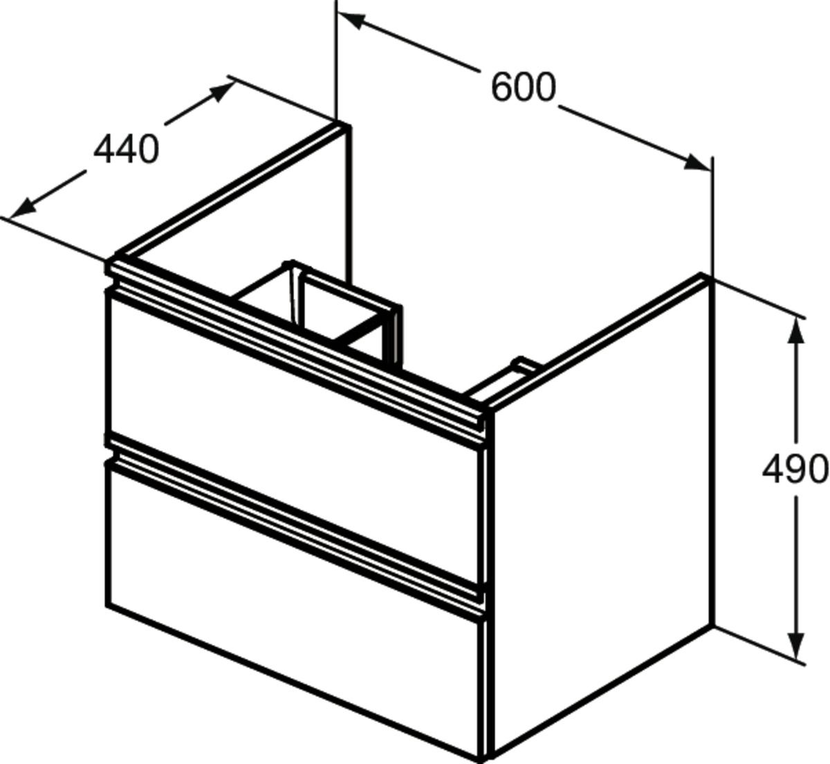 Ideal Standard Tesi Skrinka pod umývadlo 60 cm, čierna matná T0050ZT - galéria #4