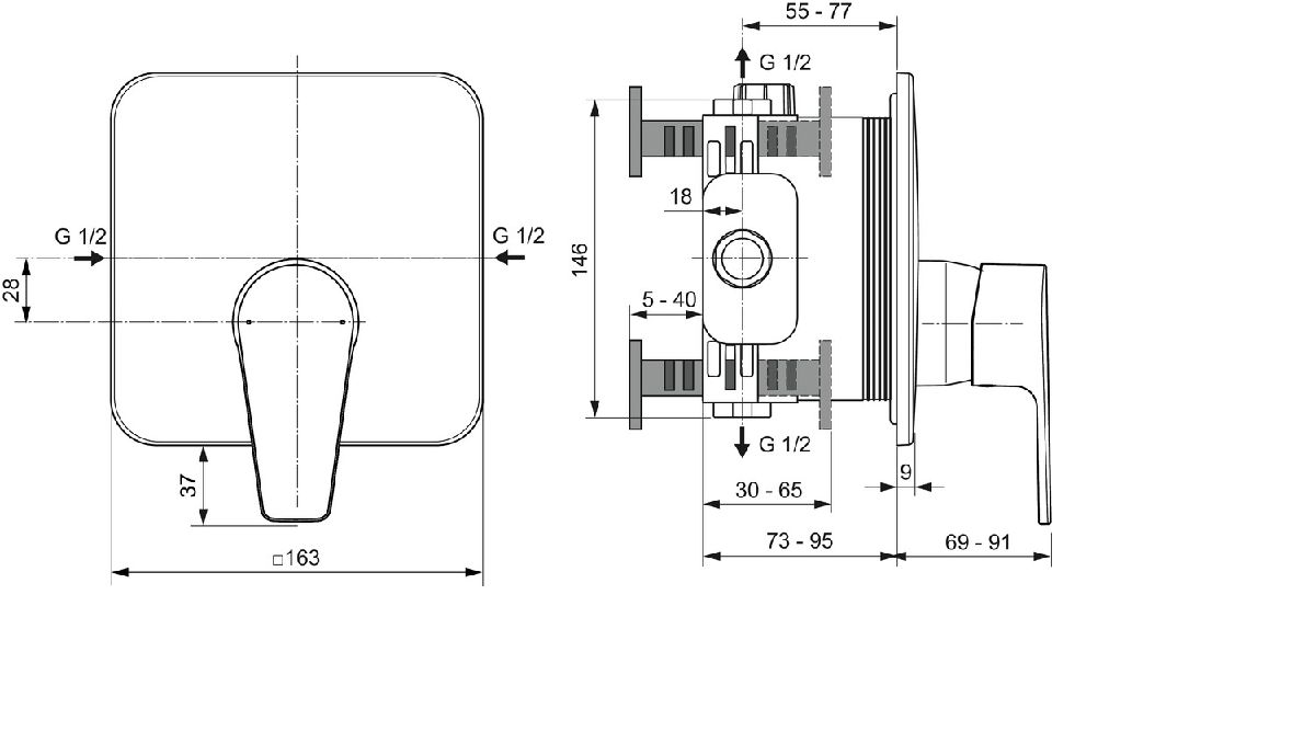 Ideal Standard Cerafine D Zásuvková sprchová batéria, chróm A7347AA - galéria #2