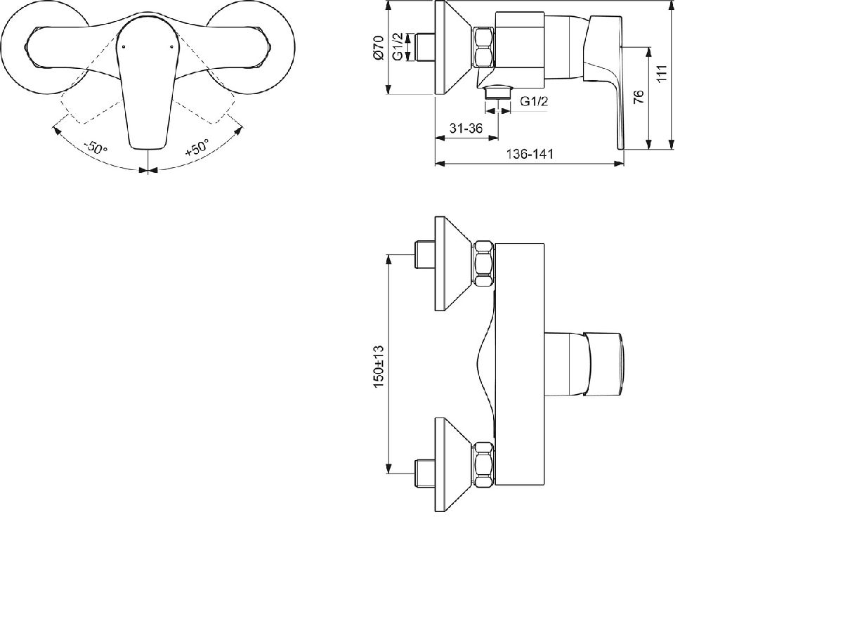 Ideal Standard Cerafine D Sprchová batéria, chróm BC493AA - galéria #3