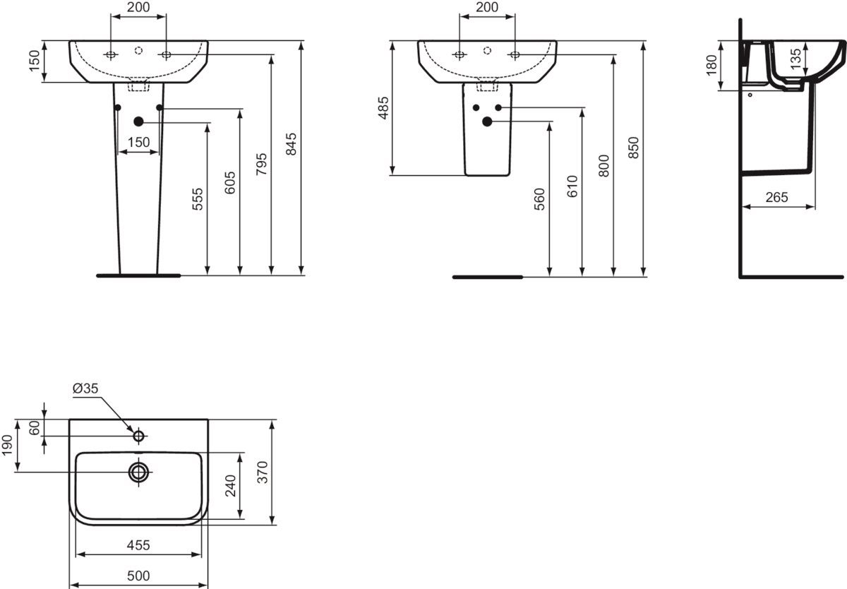Ideal Standard i.Life S Závesné umývadlo 50 cm, biele T458501 - galéria #3