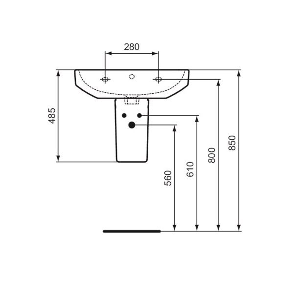 Ideal Standard i.Life S Polostĺpik na umývadlo, biely T474001 - galéria #3