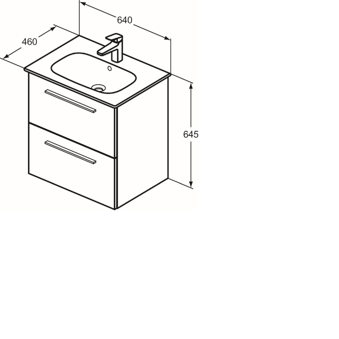 Ideal Standard i.Life A Nábytok umývadlo 64 cm, biele T461901 - galéria #3