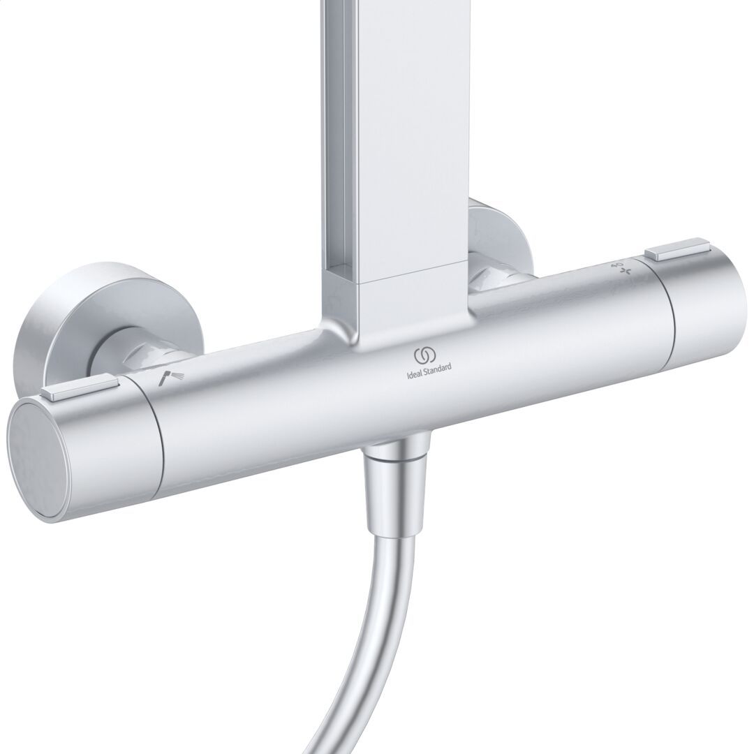 Ideal Standard ALU+ Sprchový systém Ceratherm s nástennou termostatickou batériou, strieborný BD583SI - galéria #4