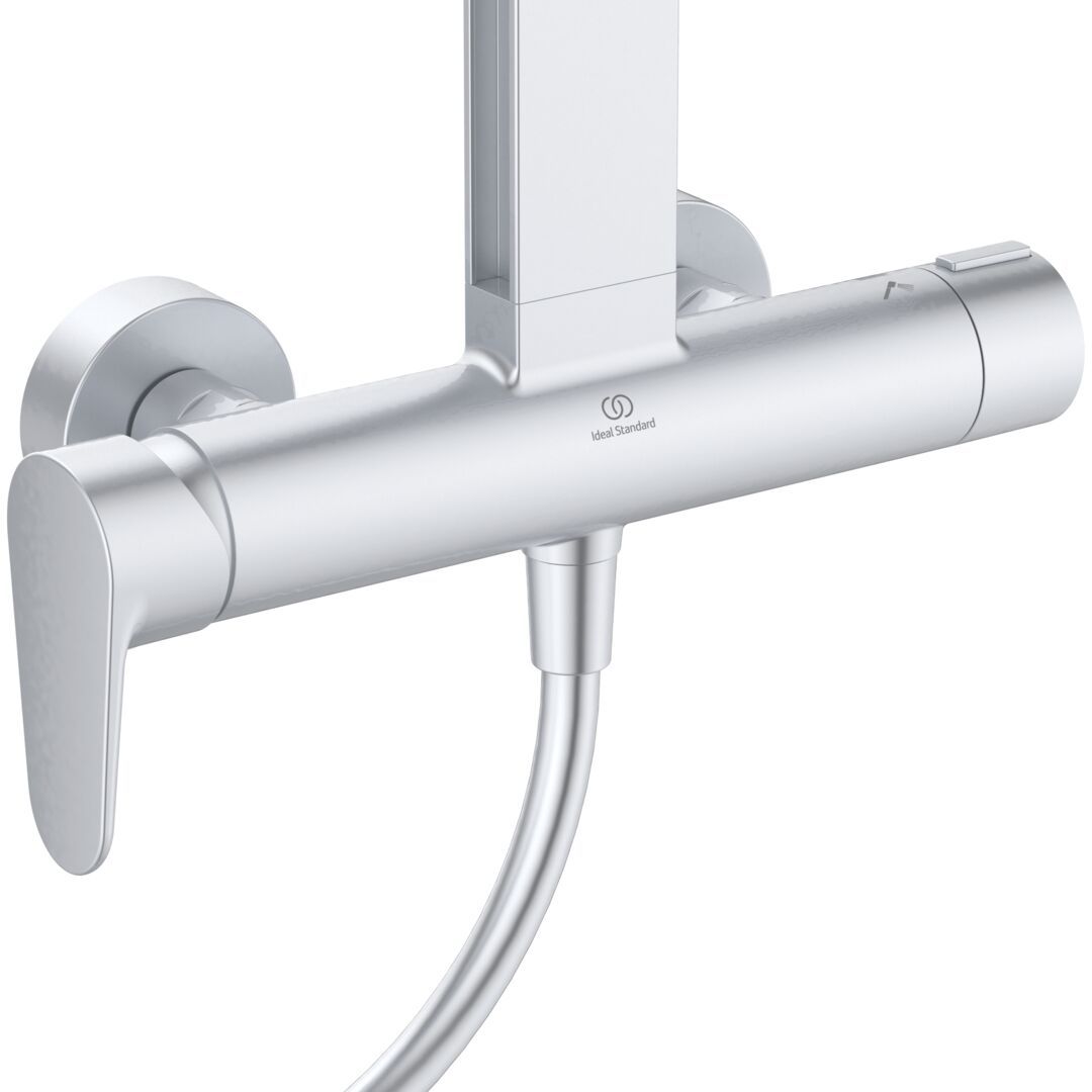 Ideal Standard ALU+ Sprchový systém Ceraflow s nástennou pákovou sprchovou batériou, strieborná BD584SI - galéria #3