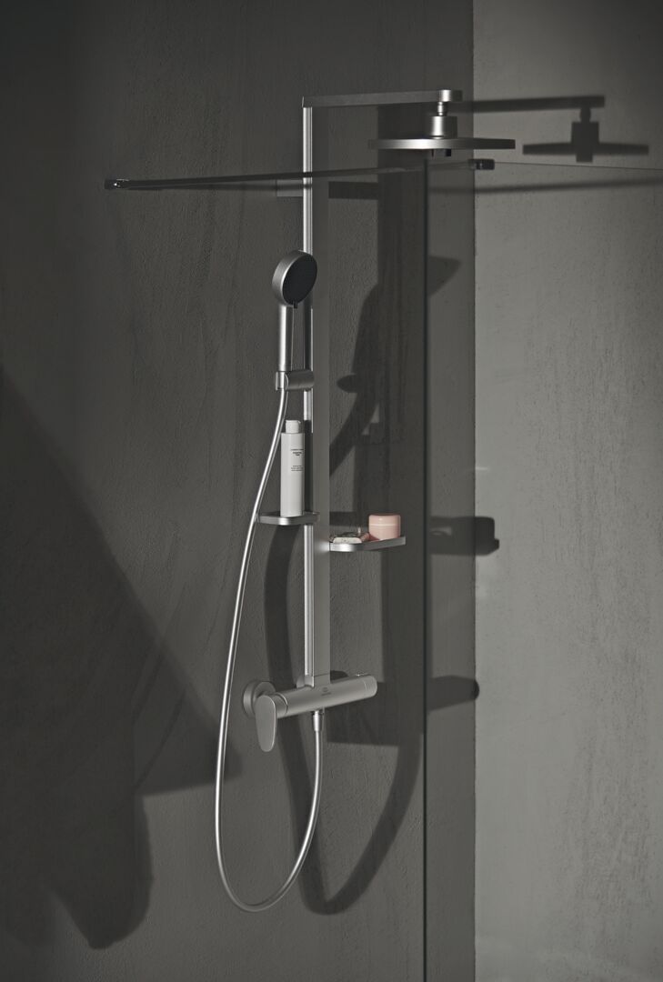 Ideal Standard ALU+ Sprchový systém Ceraflow s nástennou pákovou sprchovou batériou, strieborná BD584SI - galéria #6