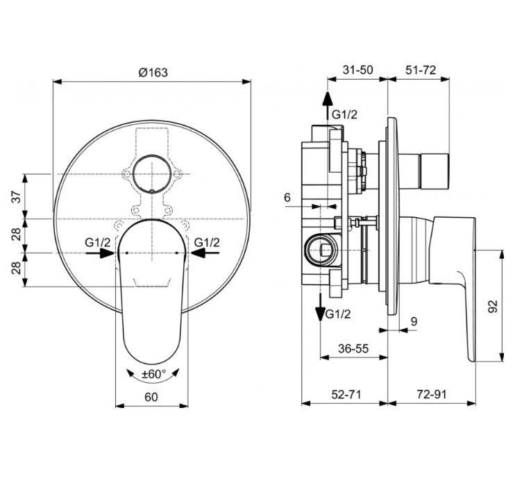 Ideal Standard Cerafine O Jednopáková umývadlová batéria s telesom, 2 vývody, strieborná A7193SI - galéria #3