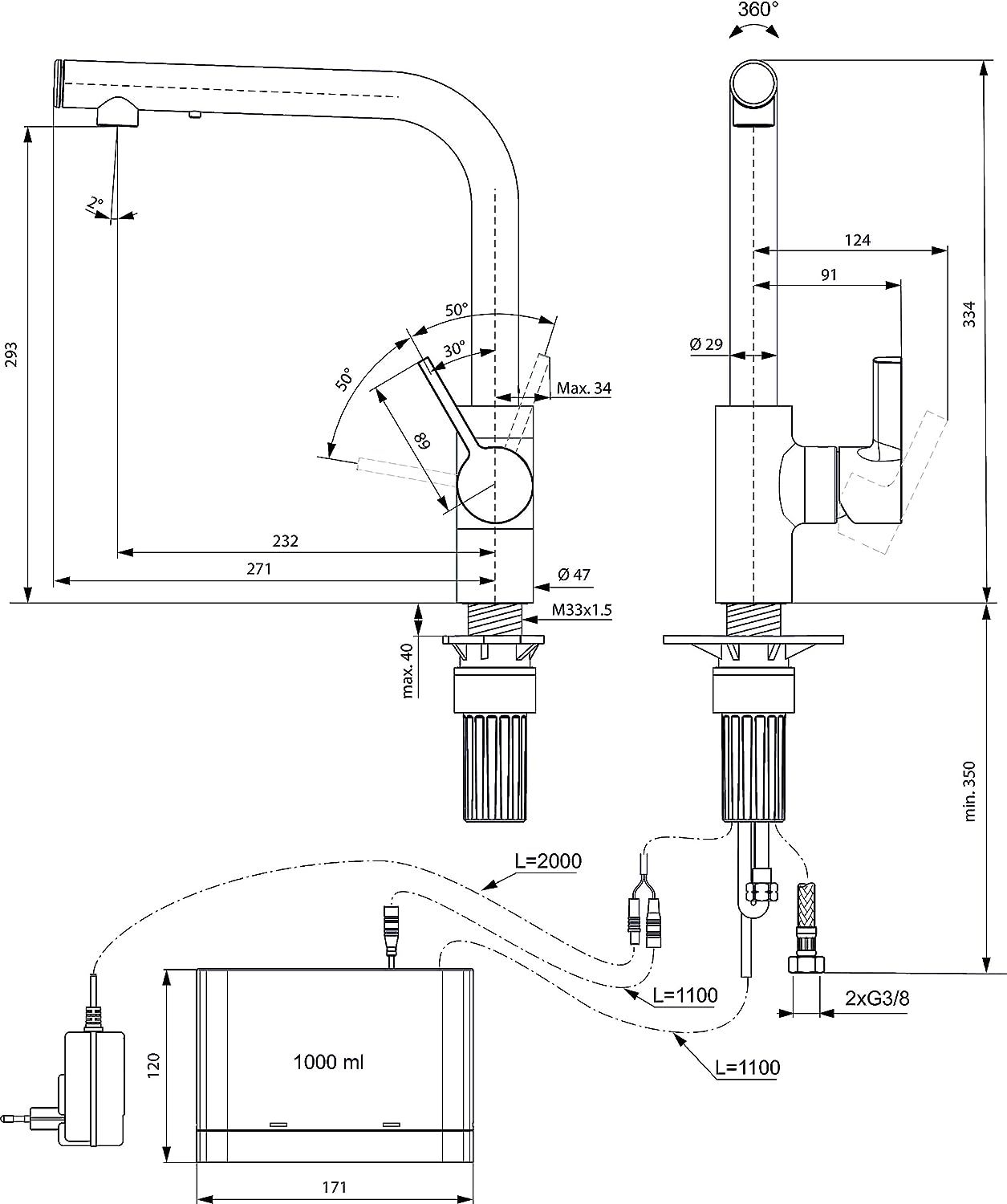 Ideal Standard Gusto Drezová batéria s integrovaným dávkovačom, chróm A7817AA - galéria #3