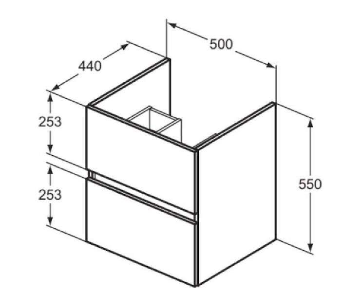 Ideal Standard Eurovit Plus Skříňka pod umyvadlo 50 cm, šedá lesk R0256TI - galéria #2