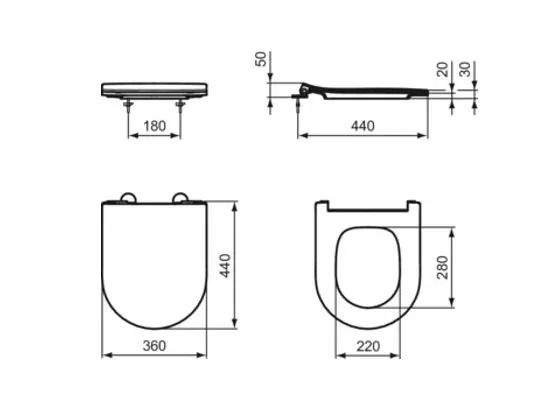 Ideal Standard La Dolce Vita WC sedadlo, soft close, biele E266701 - galéria #5