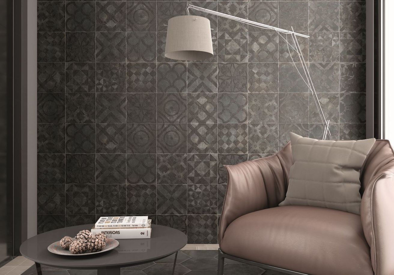 EBS Terracina dekor 22,3x22,3 black - galéria #1