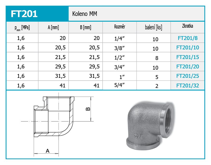 Novaservis Koleno MM 3/8" FT201/10 - galéria #1
