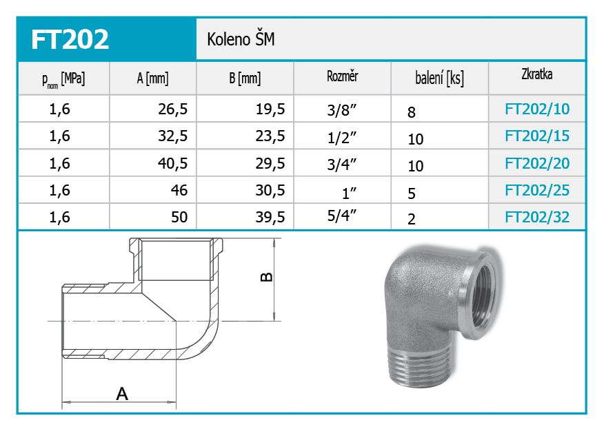 Novaservis Koleno ŠM 5/4" FT202/32 - galéria #1