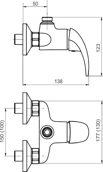 Novaservis Metalia 55 Sprchová batéria, s horným vývodom, chróm 55062/1,0 - galéria #1