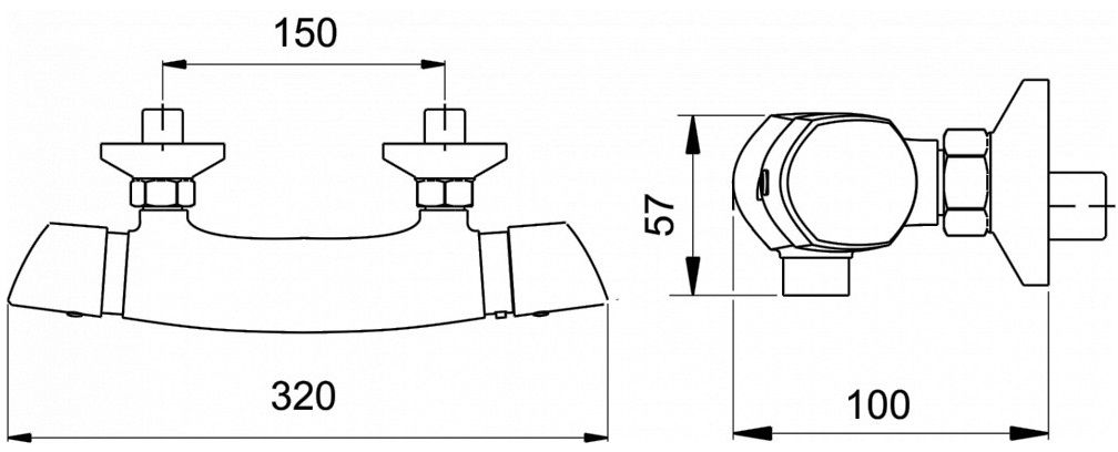 Novaservis Metalia 57 Sprchová termostatická batéria 15 cm, chróm 57960/1,0 - galéria #3