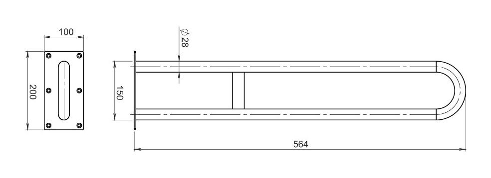 Novaservis Dvojitá pevná rukoväť 564 mm - galéria #1