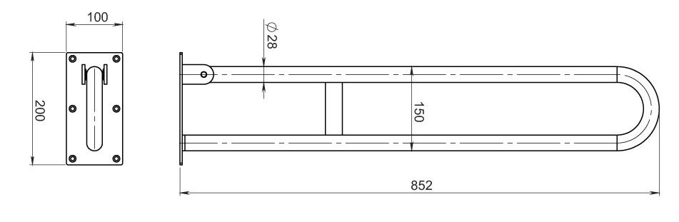 Novaservis Dvojitá sklopná rukoväť 852 mm - galéria #1