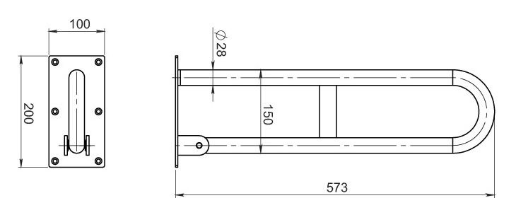 Novaservis Dvojitá sklopná rukoväť 57,2 cm R66550.44 - galéria #1