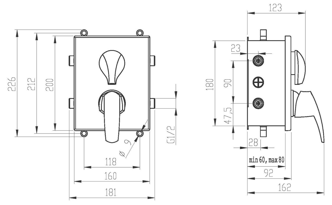 Novaservis Metalia 56 Zásuvková batéria+box 2 zásuvky BOX56052R,0 - galéria #1