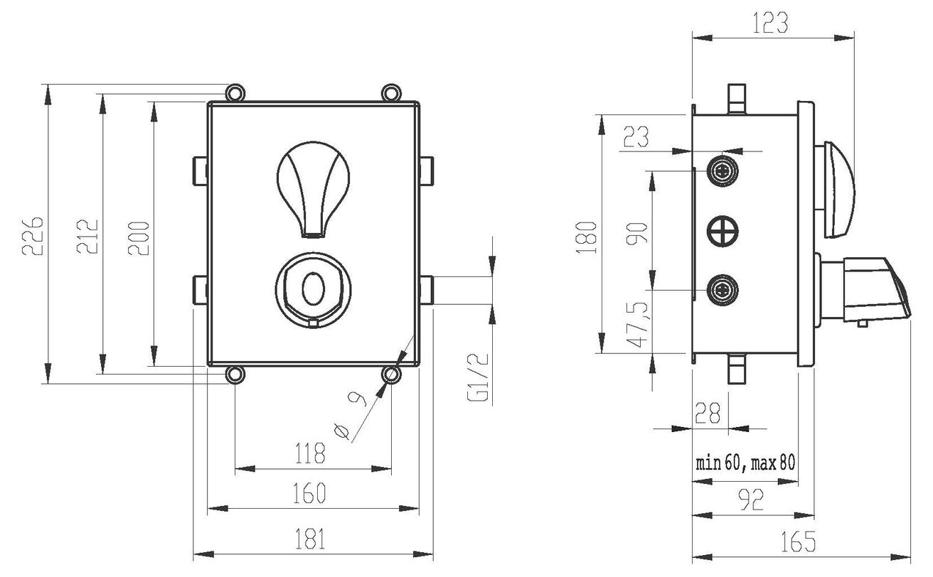 Novaservis Metalia 56 Termostatická batéria so skrytou termostatickou batériou+box 2 vývody BOX56052RT,0 - galéria #1