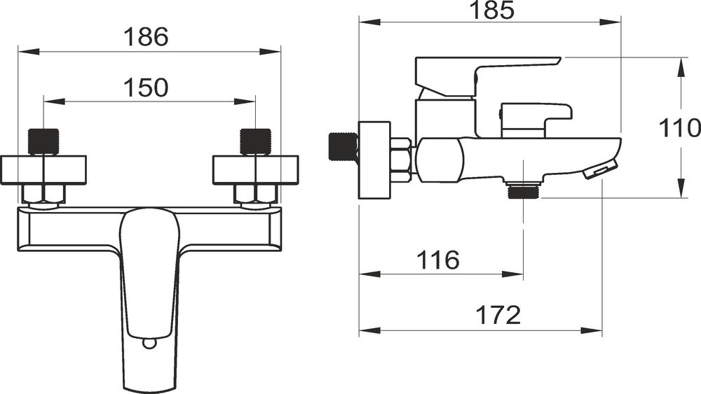 Novaservis Metalia 58 Vaňová batéria, chróm 58020/1,0 - galéria #3