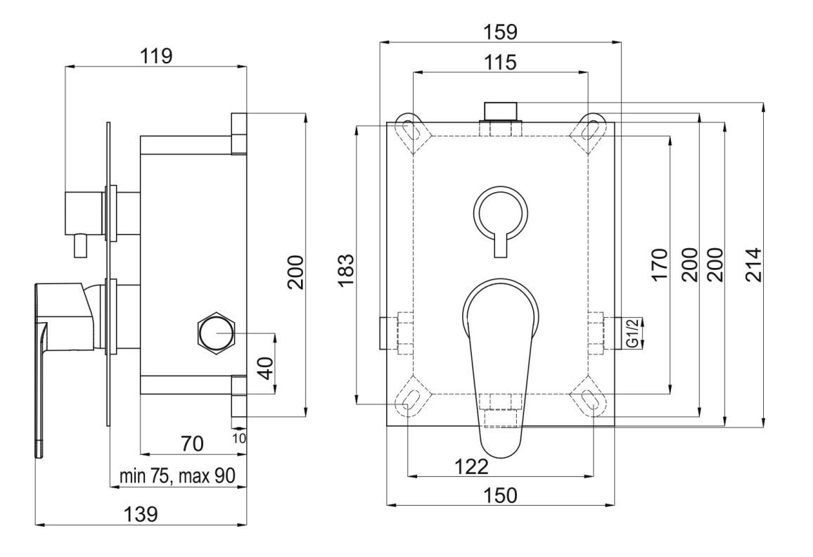 Novaservis Matalia 58 Zásuvková batéria s boxom a 2 zásuvkami BOX58051R,0 - galéria #1