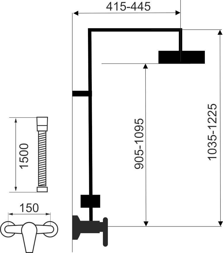 Novaservis Metalia 58 Sprchový systém s termostatickou batériou, chróm SET071/TER,0 - galéria #1