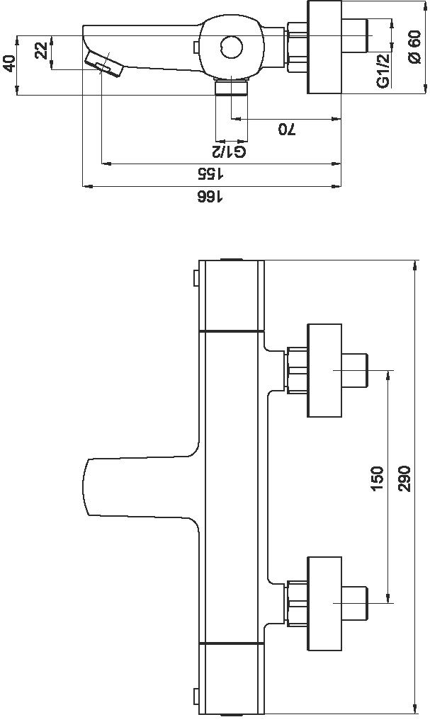 Novaservis Metalia 58 Vaňová termostatická batéria, chróm 58920/1,0 - galéria #1