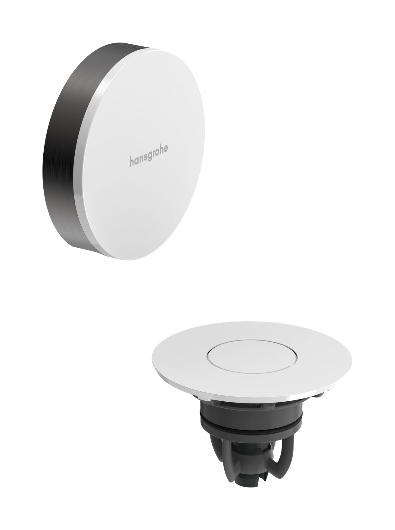 Hansgrohe Flexaplus Vonkajšie kryty vaňového sifónu, kartáčovaný čierny chróm/lesklá biela 58187340