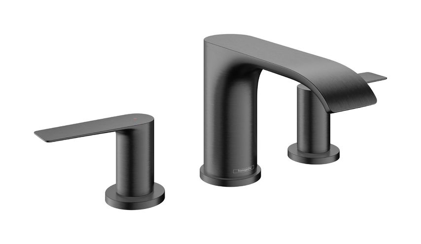 Hansgrohe Vivenis Trojotvorová umývadlová batéria s tiahlom, kartáčovaný čierny chróm 75033340